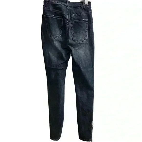 Akira Women's High Rise Skinny Jeans Sparkle Rhinestone Blue Size 9 - Picture 8 of 13